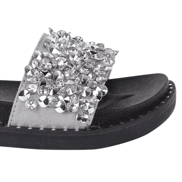 SANDALIA XTI SLIP ON BRILLOS PLATEADA - 4