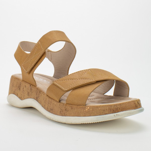 SANDALIAS MUJER NEW WALK CAMEL PLANT - 3