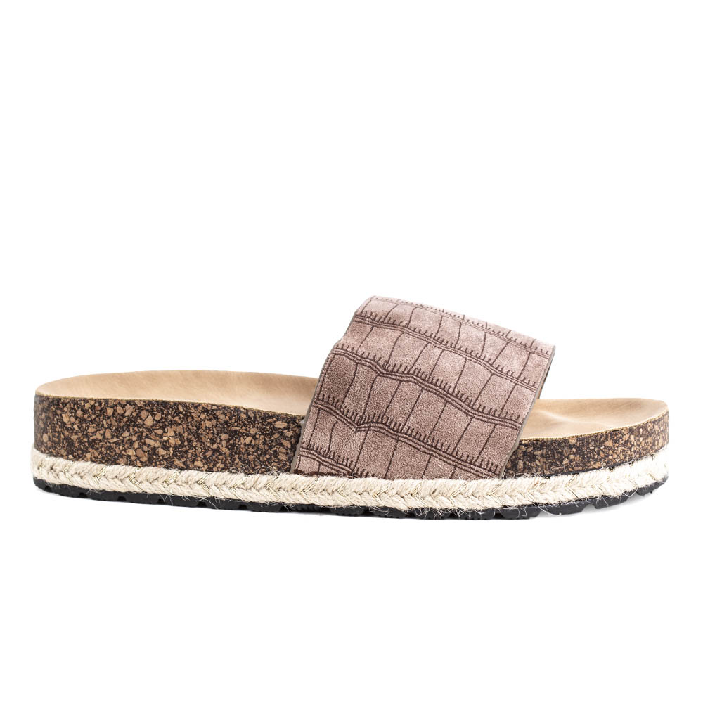 SANDALIAS MUJER NEW WALK TEXTIL REPTIL - 1