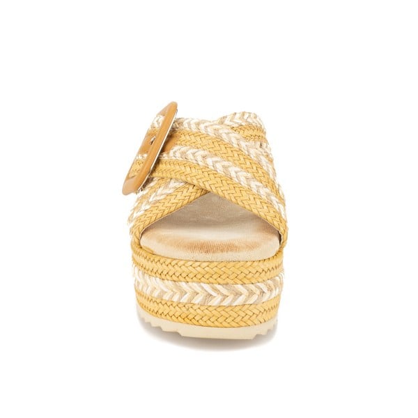 SANDALIAS MUJER AGUA DE COCO MOSTAZA DAMARIS - 4