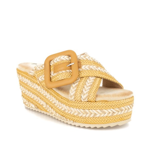 SANDALIAS MUJER AGUA DE COCO MOSTAZA DAMARIS - 5