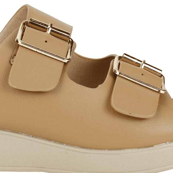 SANDALIAS MUJER NEW WALK SLIP ON CAMEL - 4