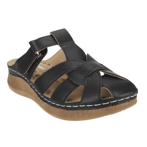 SANDALIAS MUJER NEW WALK TRENZADA NEGRA - 2