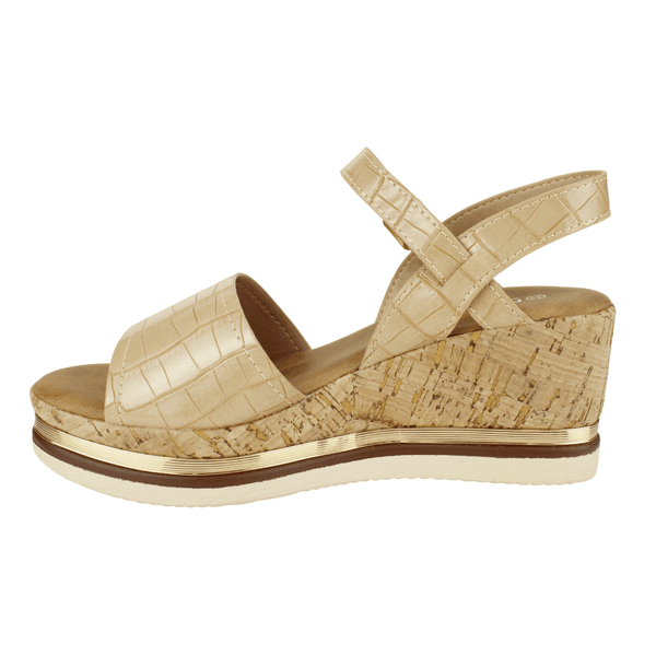 SANDALIAS MUJER NEW WALK REPTIL BEIGE - 3