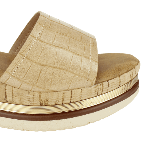 SANDALIAS MUJER NEW WALK REPTIL BEIGE - 4