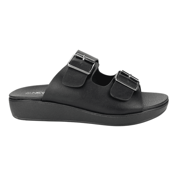 SANDALIA NEW WALK SLIP ON NEGRA - 1