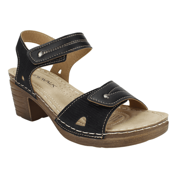 SANDALIA NEW WALK VELCROS NEGRA - 2