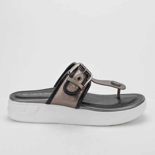 SANDALIAS MUJER NEW WALK METAL PLATEADO - 1