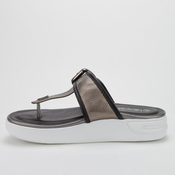 SANDALIAS MUJER NEW WALK METAL PLATEADO - 5