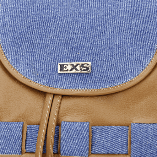 MOCHILA EXS CUERO TRENZADA DENIM - 3