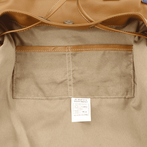 MOCHILA EXS CUERO TRENZADA DENIM - 4