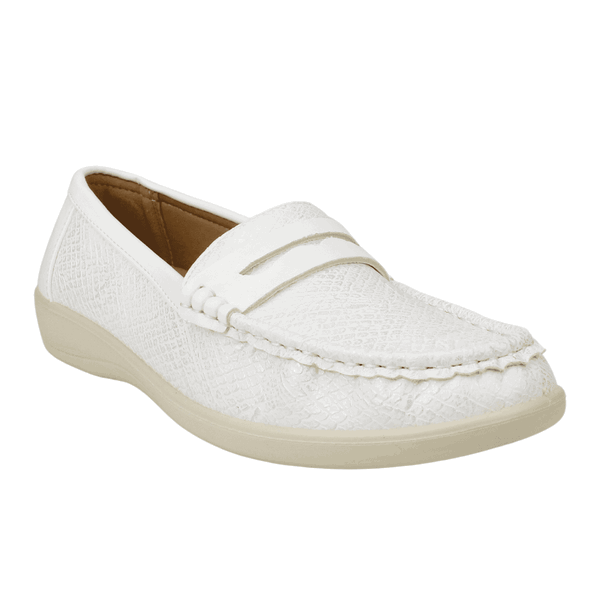 MOCASINES MUJER NEW WALK BLANCO REPTIL - 2