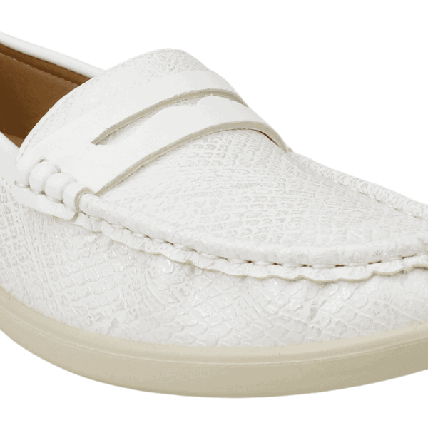 MOCASINES MUJER NEW WALK BLANCO REPTIL - 4