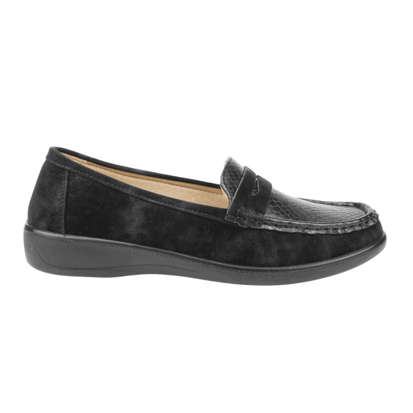 MOCASINES MUJER NEW WALK NEGRO REPTIL - 1