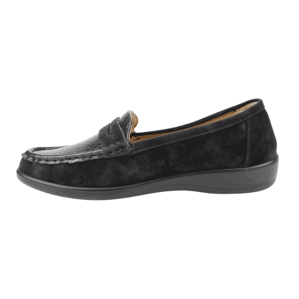 MOCASINES MUJER NEW WALK NEGRO REPTIL - 3