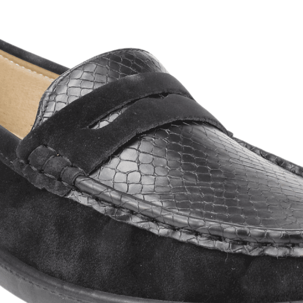 MOCASINES MUJER NEW WALK NEGRO REPTIL - 4