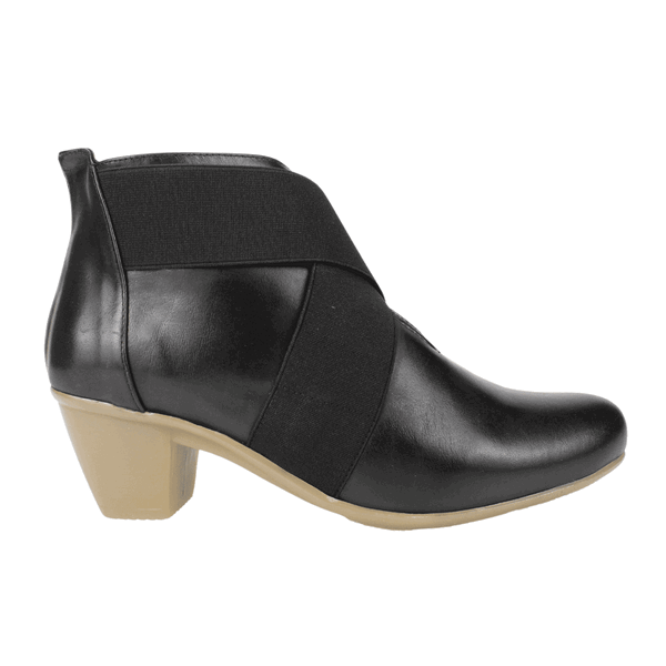 BOTÍN CUERO NEGRO PALM CRUZADO CASUAL - 1