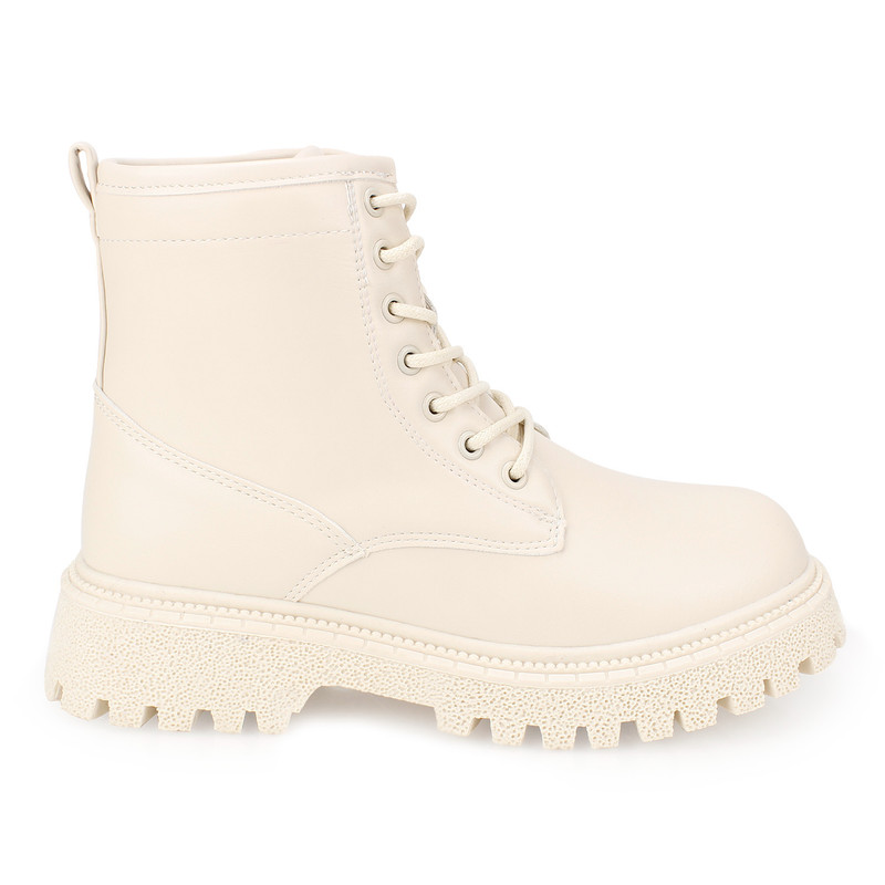 BOTÍN CREMA NEW WALK COMBAT MILITAR CASUAL - 1