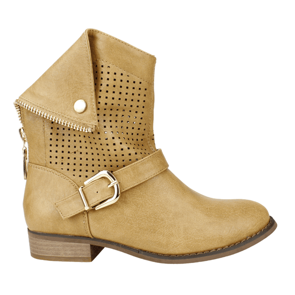 BOTÍN BEIGE NEW WALK TROQUELADO CASUAL - 1