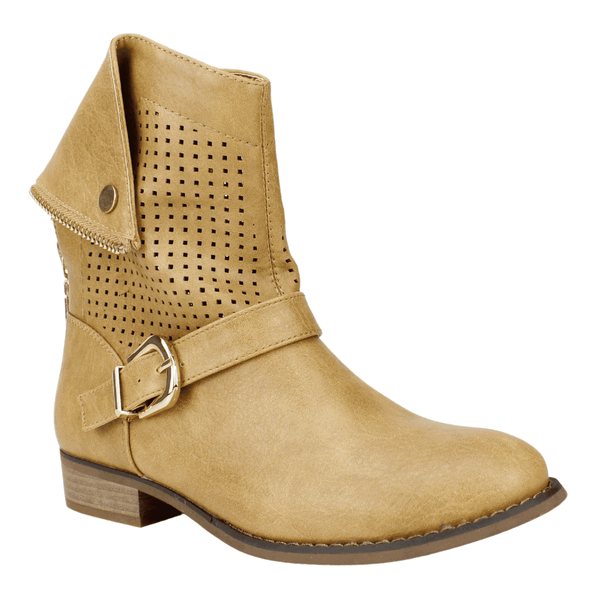 BOTÍN BEIGE NEW WALK TROQUELADO CASUAL - 2