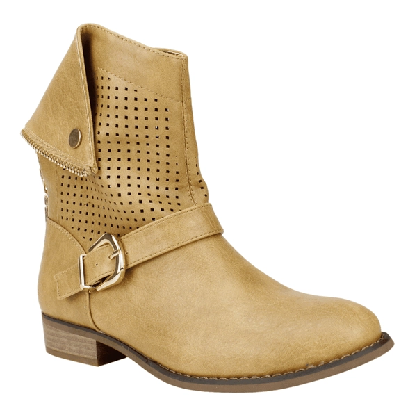 BOTÍN BEIGE NEW WALK TROQUELADO CASUAL - 2