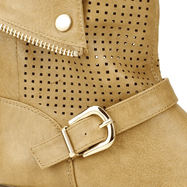 BOTÍN BEIGE NEW WALK TROQUELADO CASUAL - 4