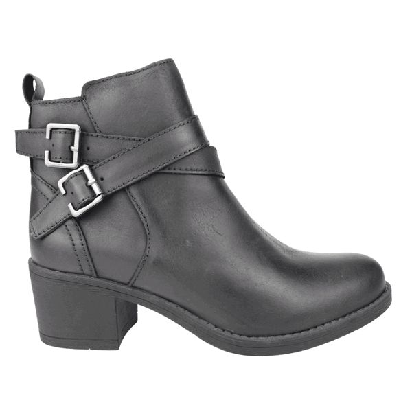 BOTÍN CUERO NEGRO PALM BAZA CASUAL - 1