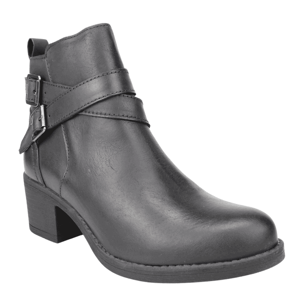 BOTÍN CUERO NEGRO PALM BAZA CASUAL - 2