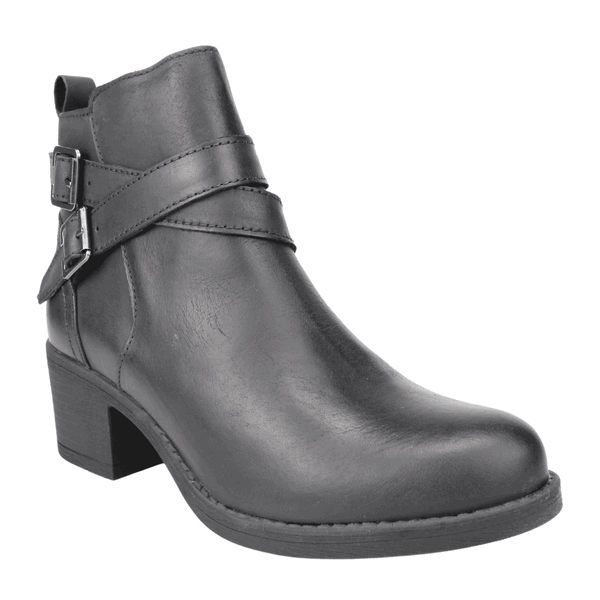 BOTÍN CUERO NEGRO PALM BAZA CASUAL - 2