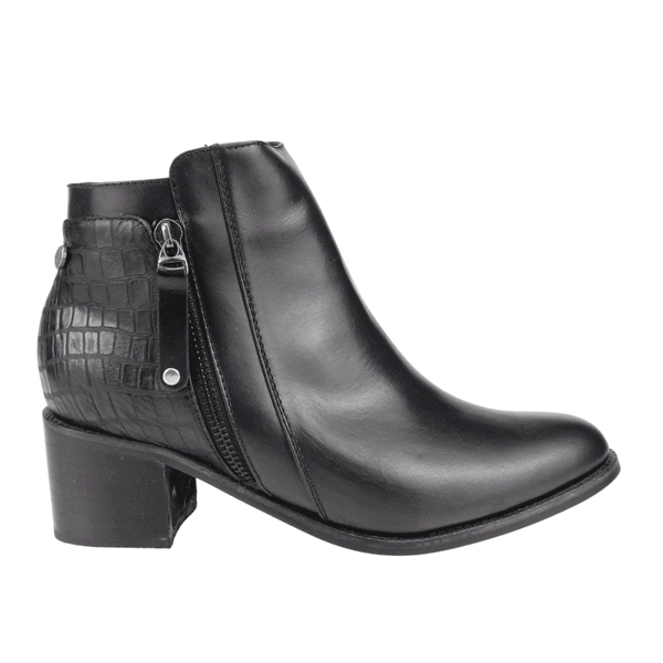 BOTÍN CUERO NEGRO EXS REPTIL CASUAL - 1