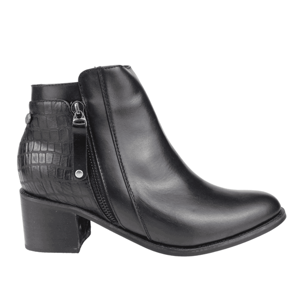 BOTÍN CUERO NEGRO EXS REPTIL CASUAL - 1