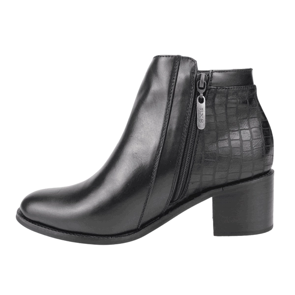 BOTÍN CUERO NEGRO EXS REPTIL CASUAL - 3