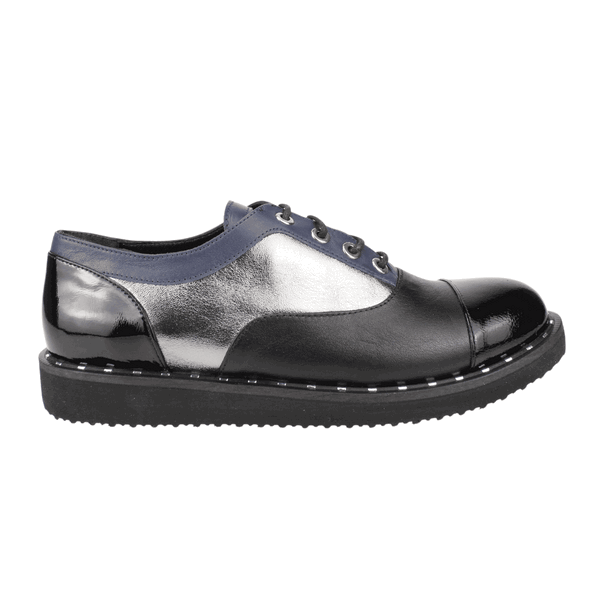 ZAPATO EXS CUERO BRILLANTE NEGRO - 1