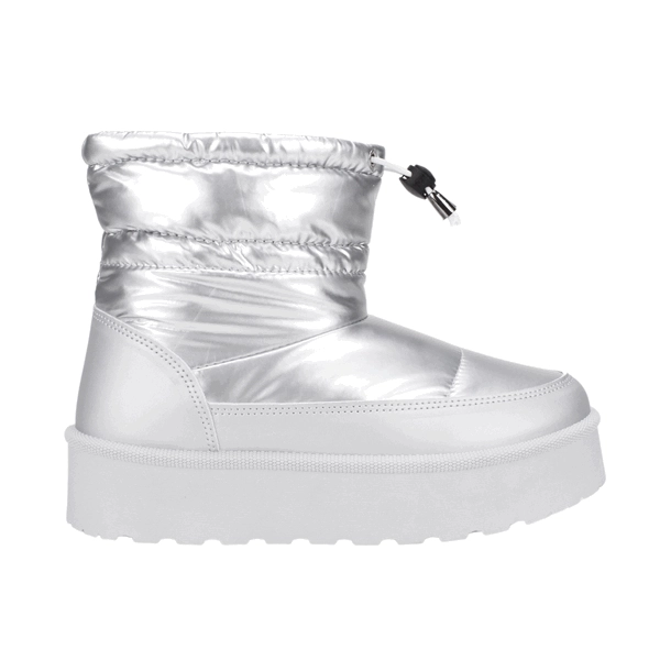 BOTIN PLATEADO AGUA DE COCO PLATAFORMA CASUAL