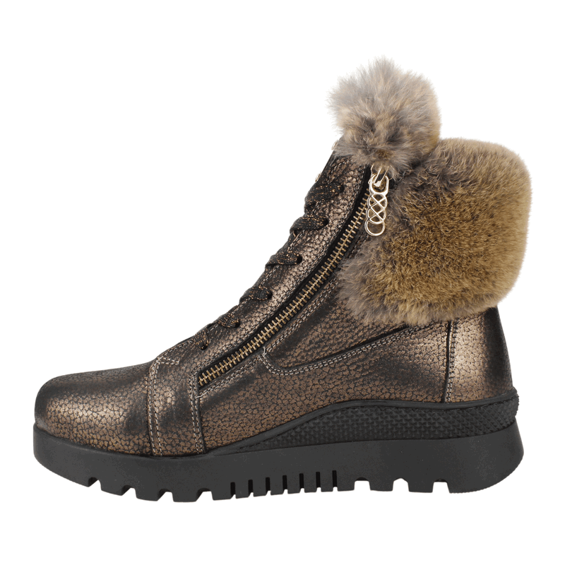 BOTÍN CUERO BRONCE EXS PELUDO CASUAL - 6