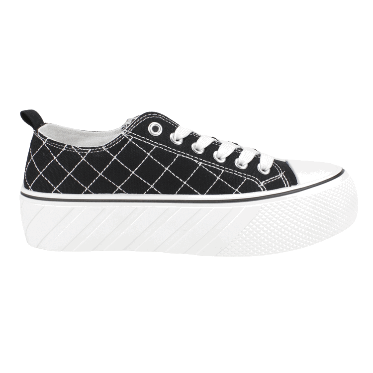 ZAPATILLAS MUJER NEW WALK URBANAS NEGRO LONA CRUZADO - 1