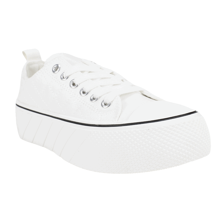 ZAPATILLA NEW WALK LONA CRUZADO BLANCO - 2