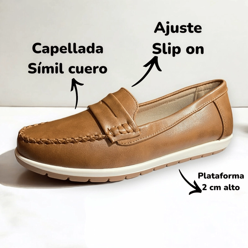 MOCASINES MUJER NEW WALK MARRÓN BIANCA - 2