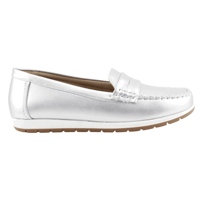 MOCASINES MUJER NEW WALK PLATEADO BIANCA - 1