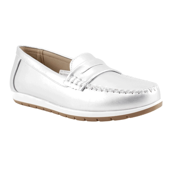 MOCASINES MUJER NEW WALK PLATEADO BIANCA - 3