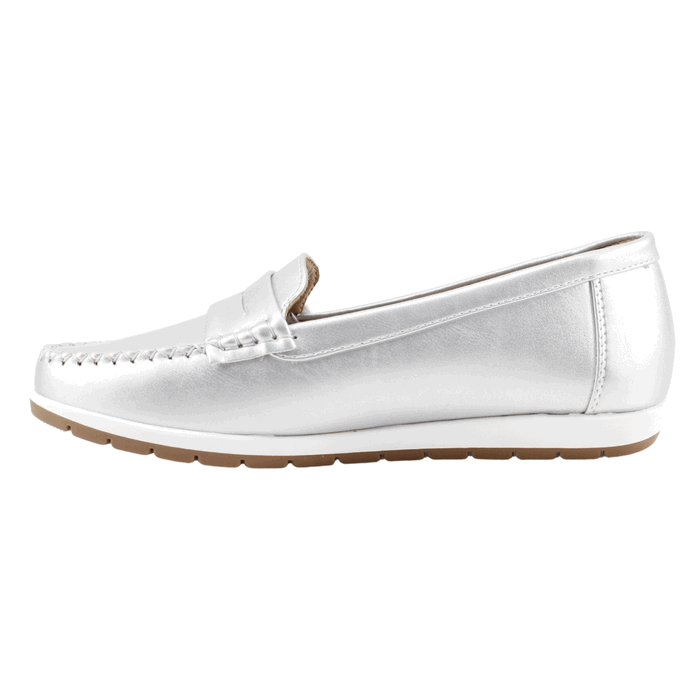 MOCASINES MUJER NEW WALK PLATEADO BIANCA - 4