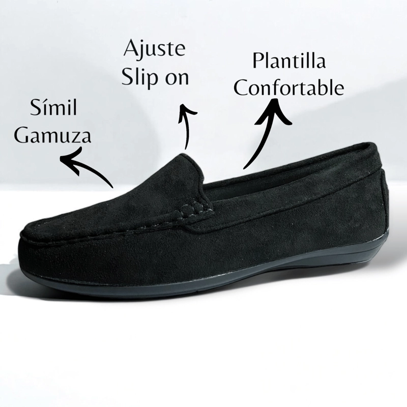MOCASINES MUJER NEW WALK NEGRO SUEDE CONFORT - 2