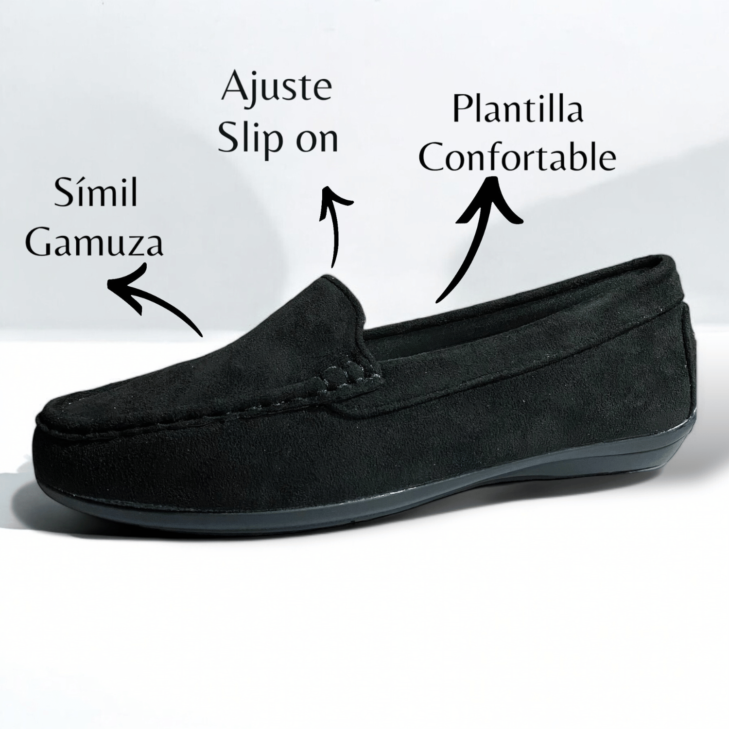 MOCASINES MUJER NEW WALK NEGRO SUEDE CONFORT - 2