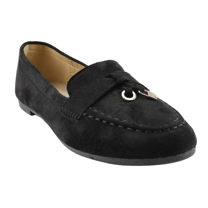 MOCASINES MUJER NEW WALK NEGRO AROS - 2
