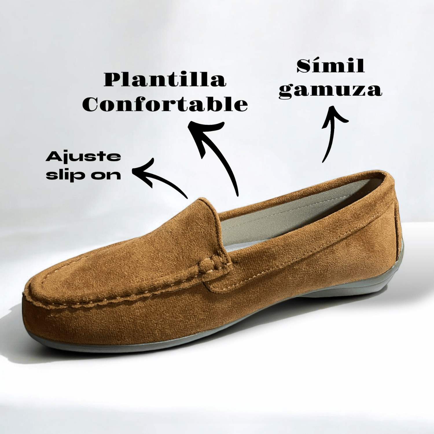 MOCASIN NEW WALK SUEDE CONFORT CAMEL - 2