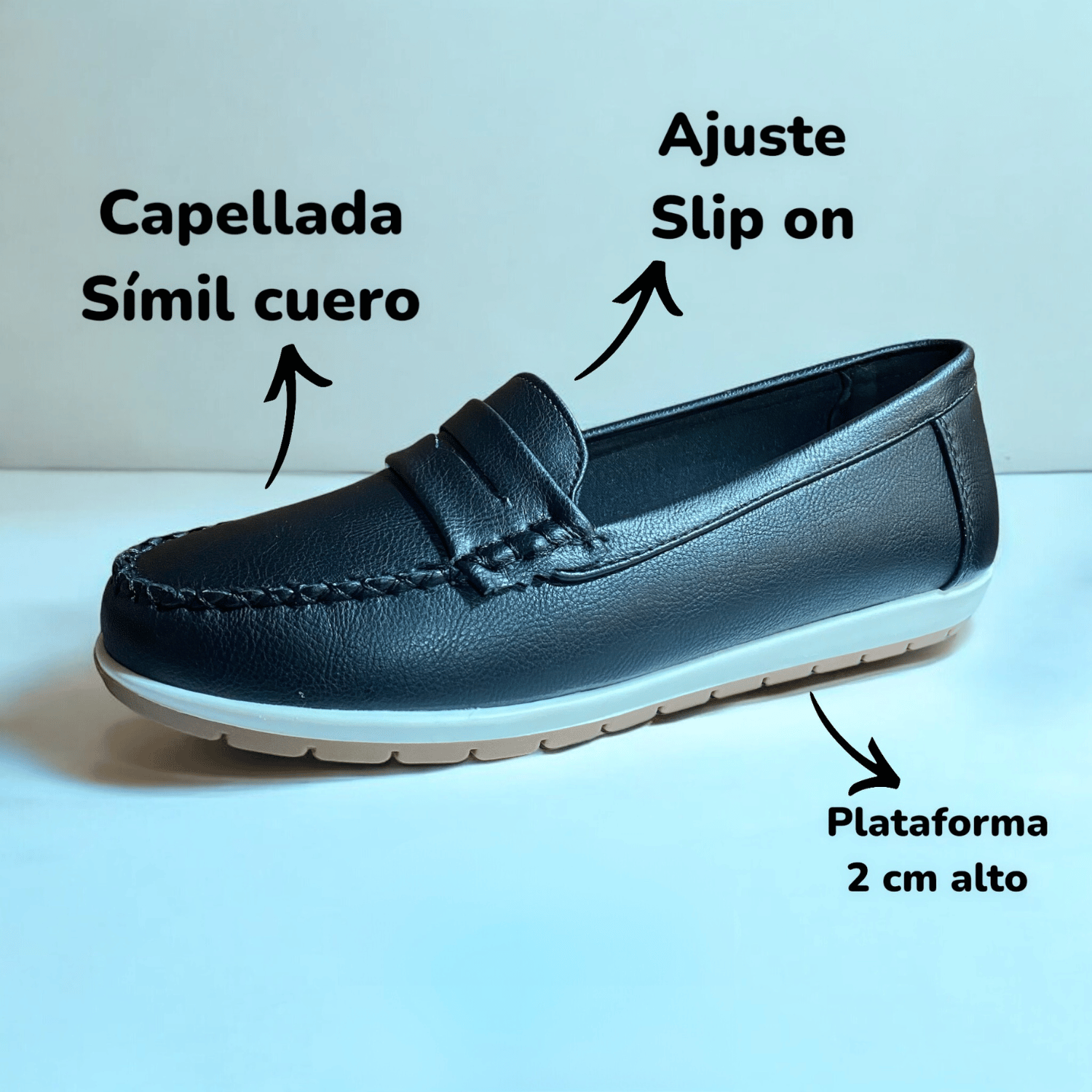 MOCASINES MUJER NEW WALK NEGRO BIANCA - 2