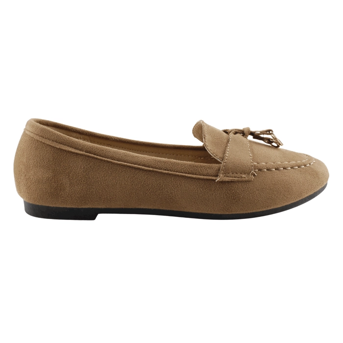 MOCASINES MUJER NEW WALK MARRÓN AROS - 1