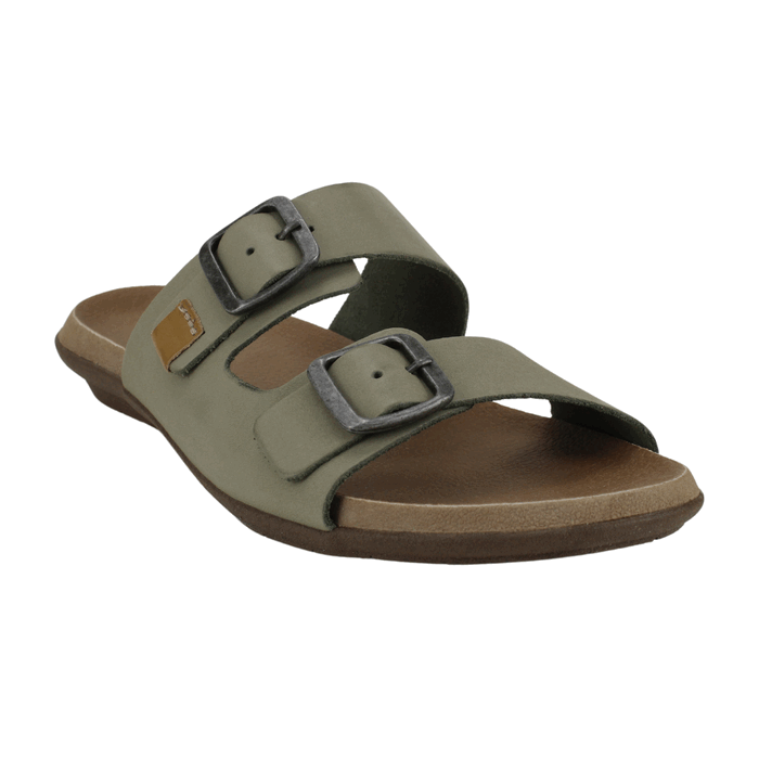 SANDALIA MUJER EXS CUERO KHAKI DOBLE CORREA - 2