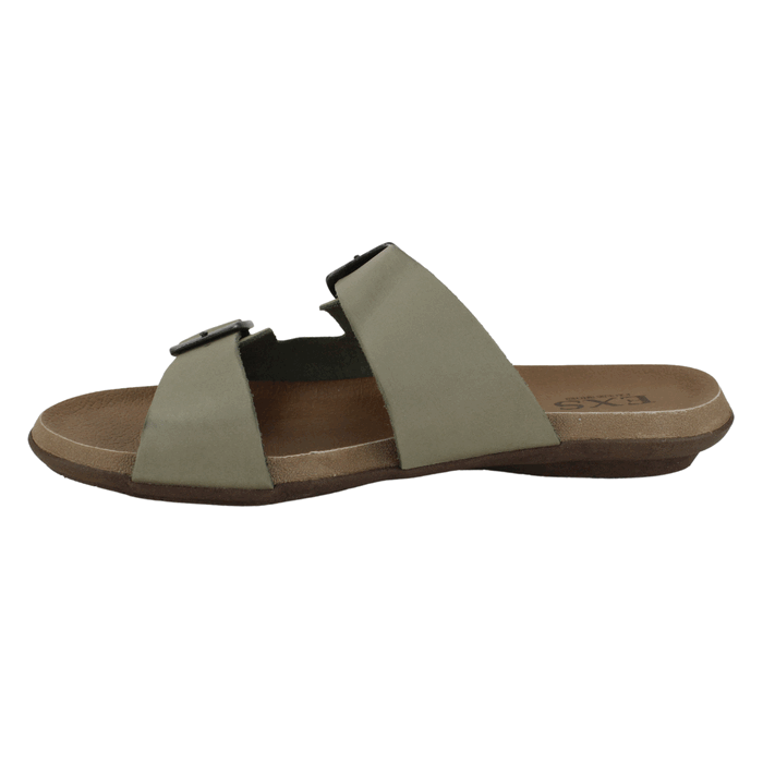 SANDALIA MUJER EXS CUERO KHAKI DOBLE CORREA - 3