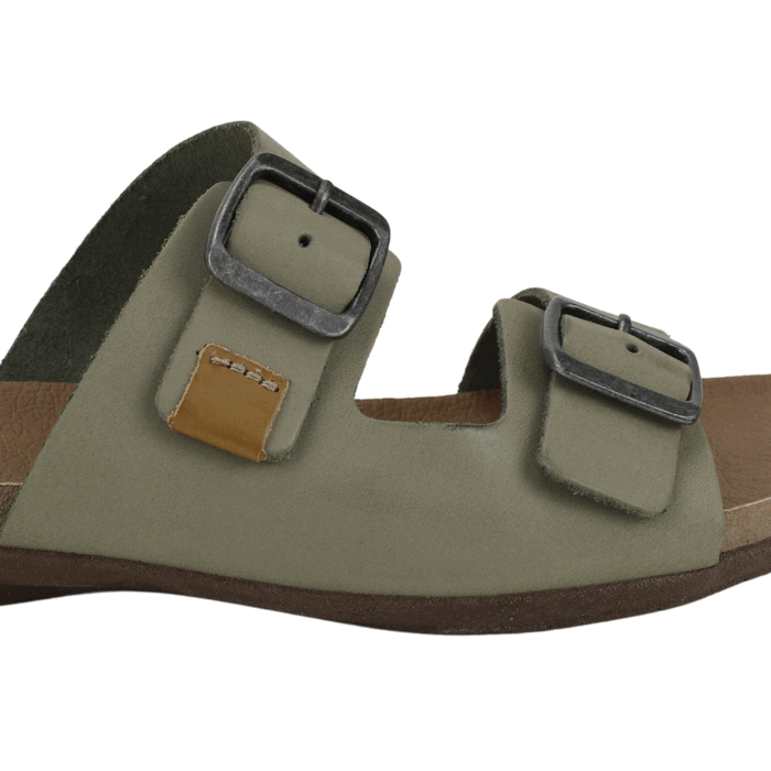 SANDALIA MUJER EXS CUERO KHAKI DOBLE CORREA - 4